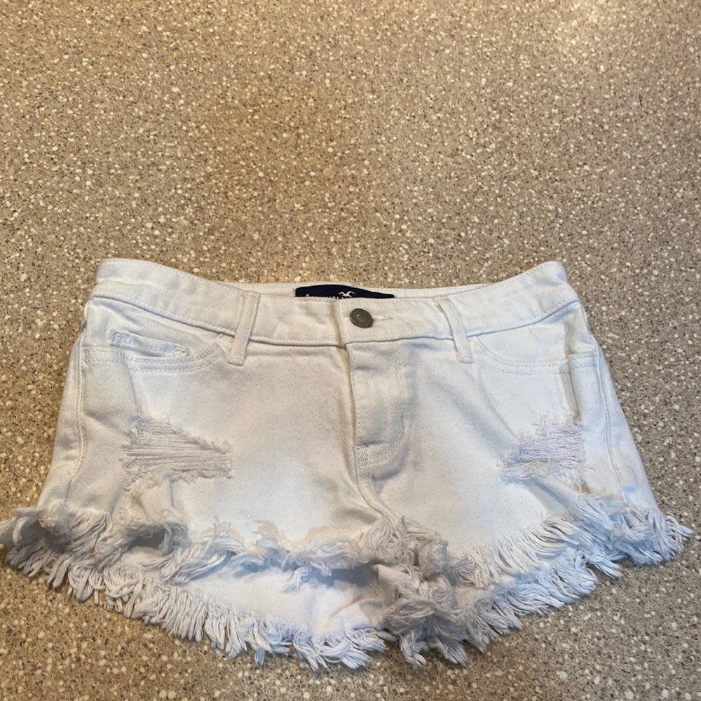 Hollister White Jean Cutoff Shorts